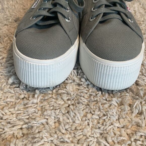 Superga EUC gray platform sneakers Size 6.5 - Picture 5 of 7